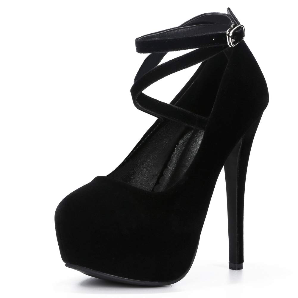 Fereshte Women's Ankle Strap Platform High Heel Dress Pumps - Sexy Party Shoes for Evening Events, Weddings & Night Out