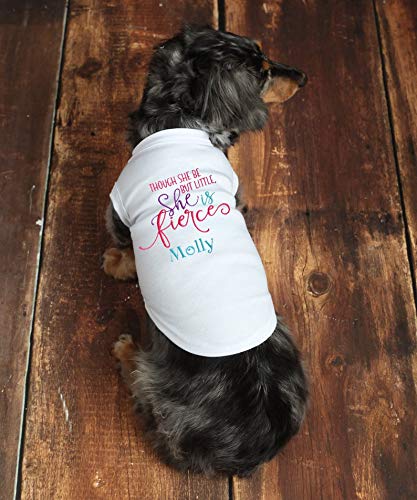 Little and Fierce Personalized Dog Shirt - Custom Small Dog Clothes for Puppies & Female Dogs | Perfect for Birthdays, Photo Shoots & Daily Walks