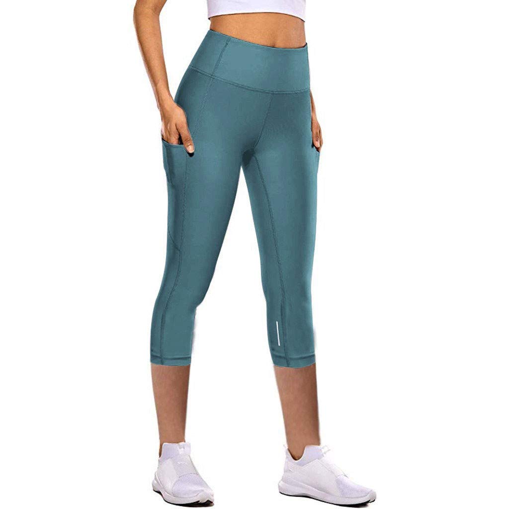 High Waisted Yoga Pants for Women - Quick Dry Stretchy Workout Leggings with Reflective Details | Plus Size Black Fitness Tights for Yoga, Running & Gym