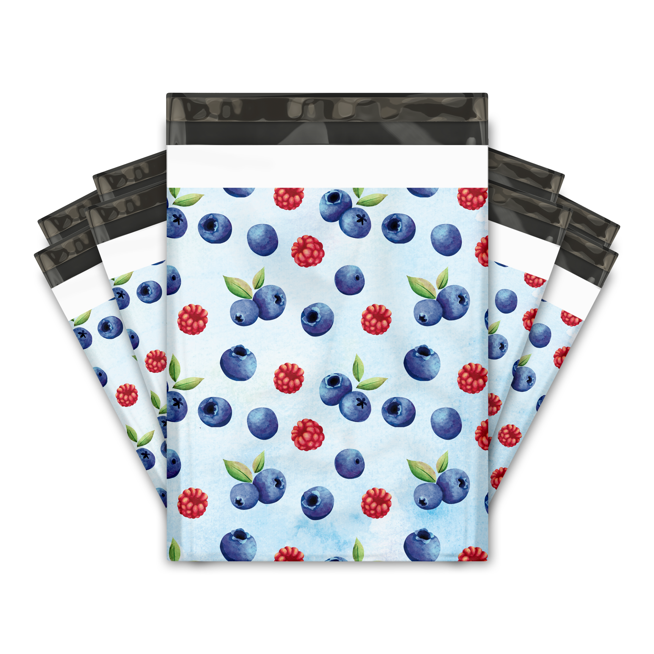 10x13 Summer Berries Printed Poly Mailers - Premium Designer Shipping Envelopes for Ecommerce, Subscription Boxes & Gift Packaging