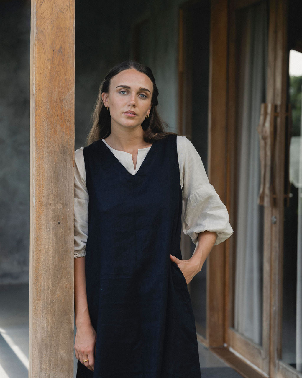 Cynthia Linen Dress for Women - Breathable Black Summer Maxi Dress | Perfect for Beach Vacation, Casual Outings & Date Nights