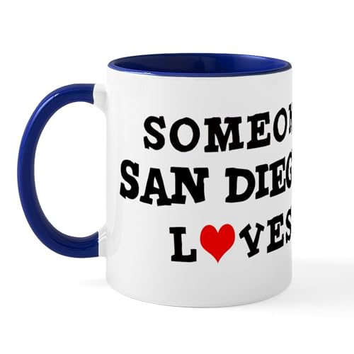 White/Navy Inside - Someone In San Diego Mug