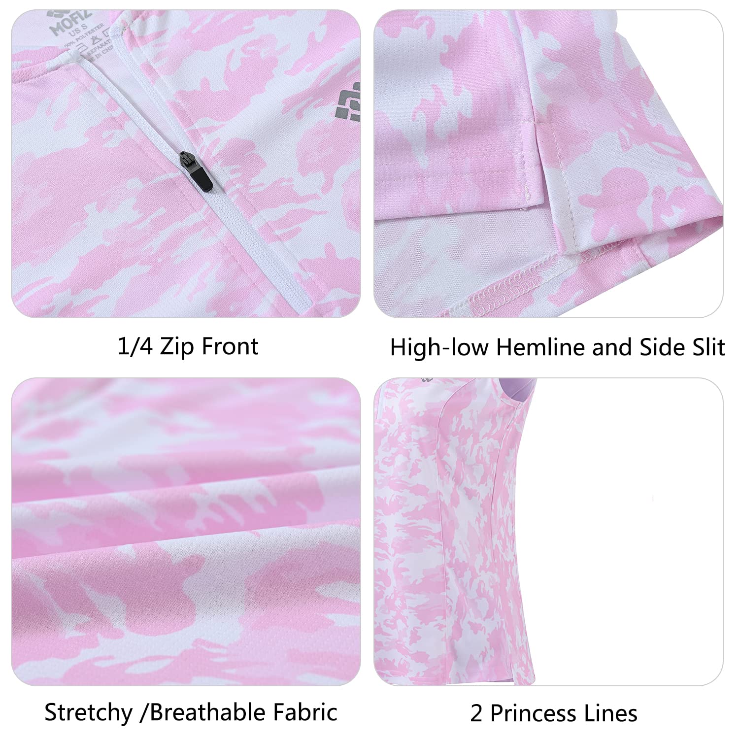 Women's Quick Dry Sleeveless Tennis Shirt - UPF 50+ Golf & Pickleball Shirt with Zipper - Moisture Wicking Athletic Top for Tennis, Golf, Gym Workouts & Outdoor Sports
