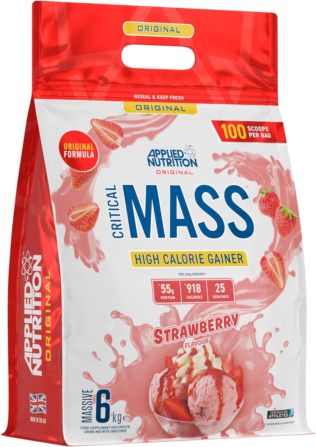 Applied Nutrition Critical Mass ORIGINAL Weight Gainer - 6kg for Muscle Building & Bodybuilding | Perfect for Post-Workout Recovery & Bulking Phases