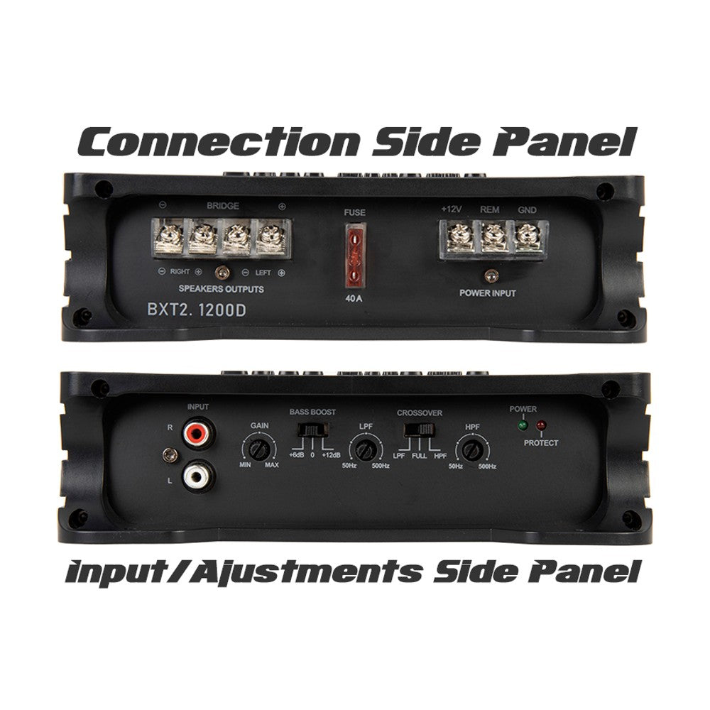 Soundstream BXT2.1200 Bass Xtreme Series 2 Channel Car Amplifier - 1200W High Power Audio Amp for Car Stereo & Subwoofer | Perfect for Car Audio Upgrades & Bass Enhancement