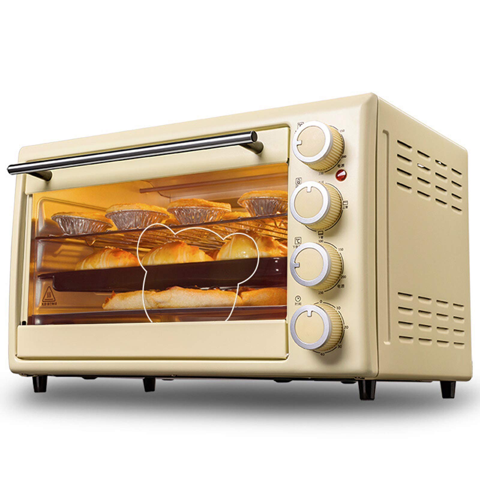 Multifunctional 30L Large Capacity Automatic Electric Oven - Smart Baking Retro Countertop Oven with Microwave Function for Home, Kitchen & Baking Enthusiasts | Perfect for Baking, Roasting, Grilling & Reheating Meals