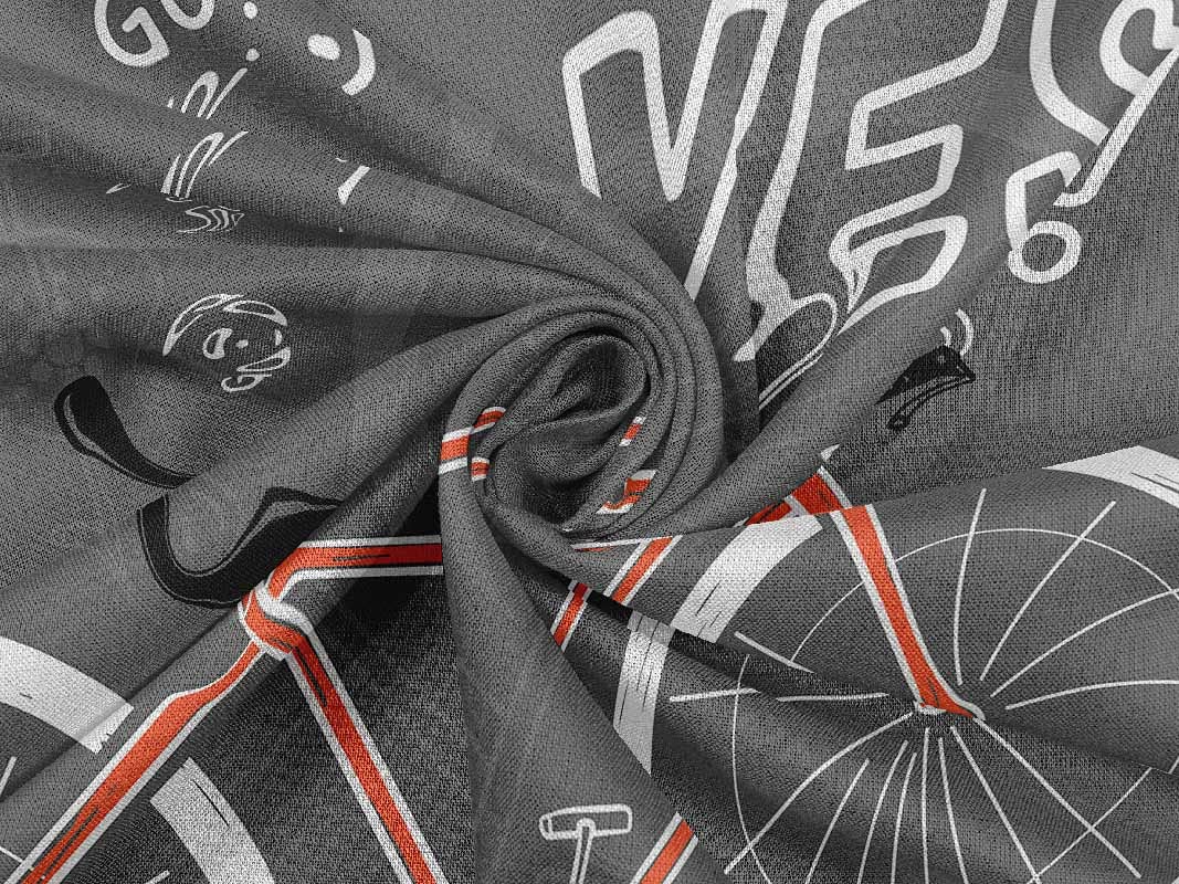 oneOone Rayon Gray Fabric - 56 Inch Wide Printed DIY Sewing Material for Bicycle, Clothing & Crafts | Perfect for Quilting, Apparel & Home Decor Projects