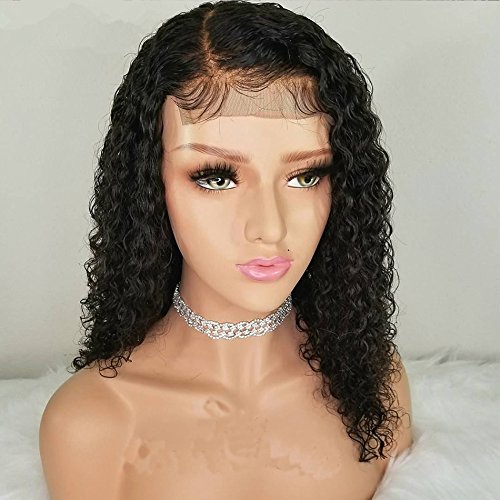 14 Inch Brazilian Human Hair Lace Front Wig - Short Deep Curly Bob Wig with Baby Hair & Pre-Plucked Natural Hairline for Women | Perfect for Daily Wear, Cosplay & Special Occasions