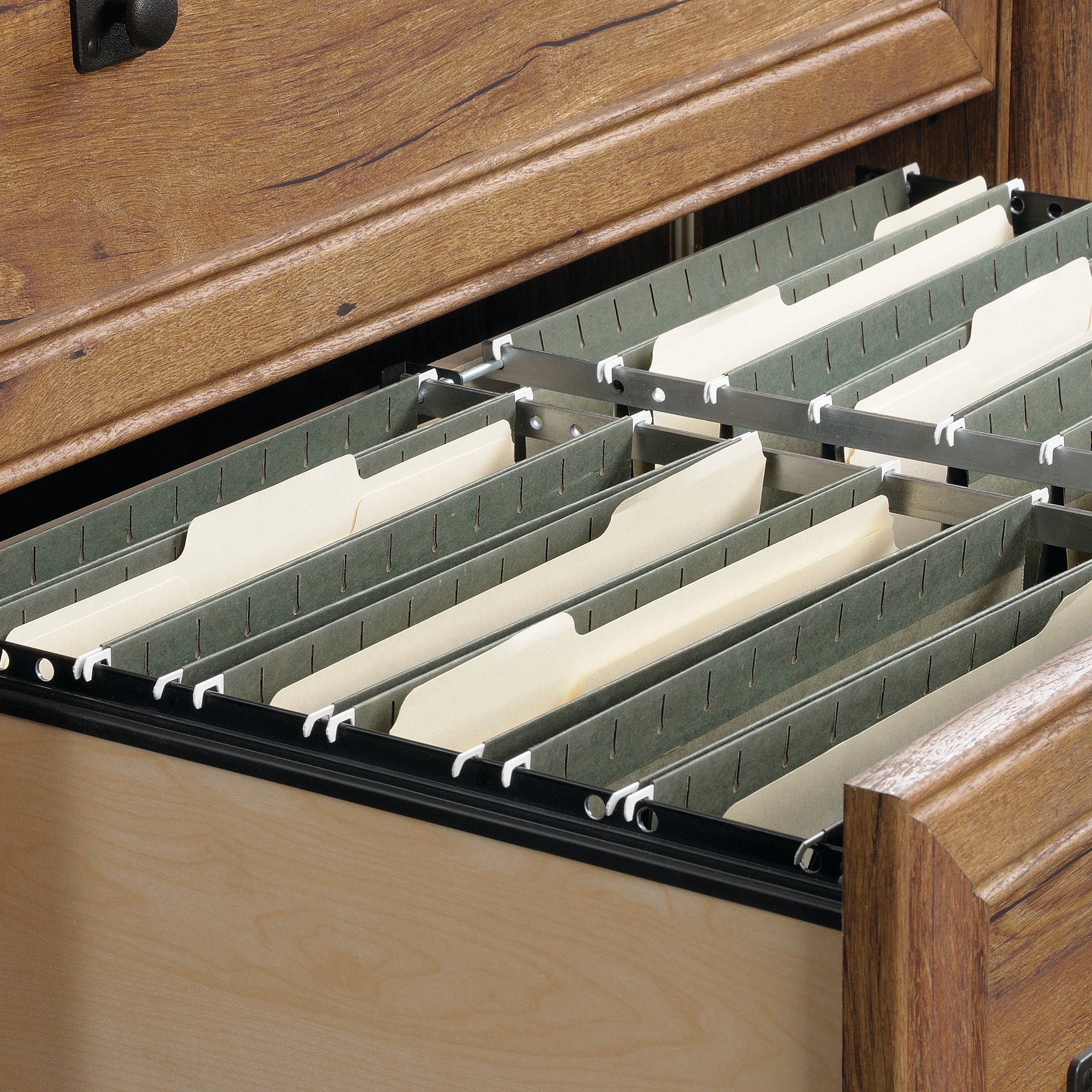 Sauder Palladia 2-Drawer Lateral File Cabinet - Vintage Oak Finish Home Office Storage with Hanging File Organizer & Interlocking Drawers - Perfect for Document Organization in Small Spaces & Home Offices