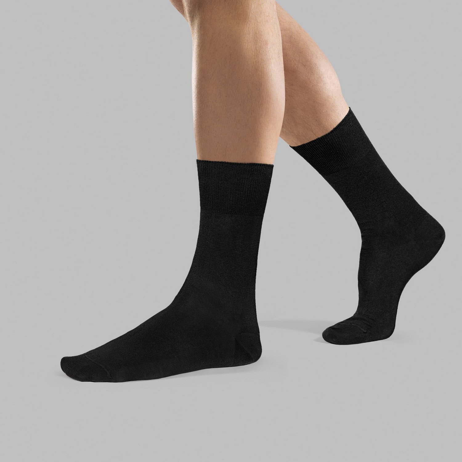 24 Pack Men's Black Solid Plain Dress Socks - Comfortable Formal & Business Socks for Office, Wedding & Daily Wear