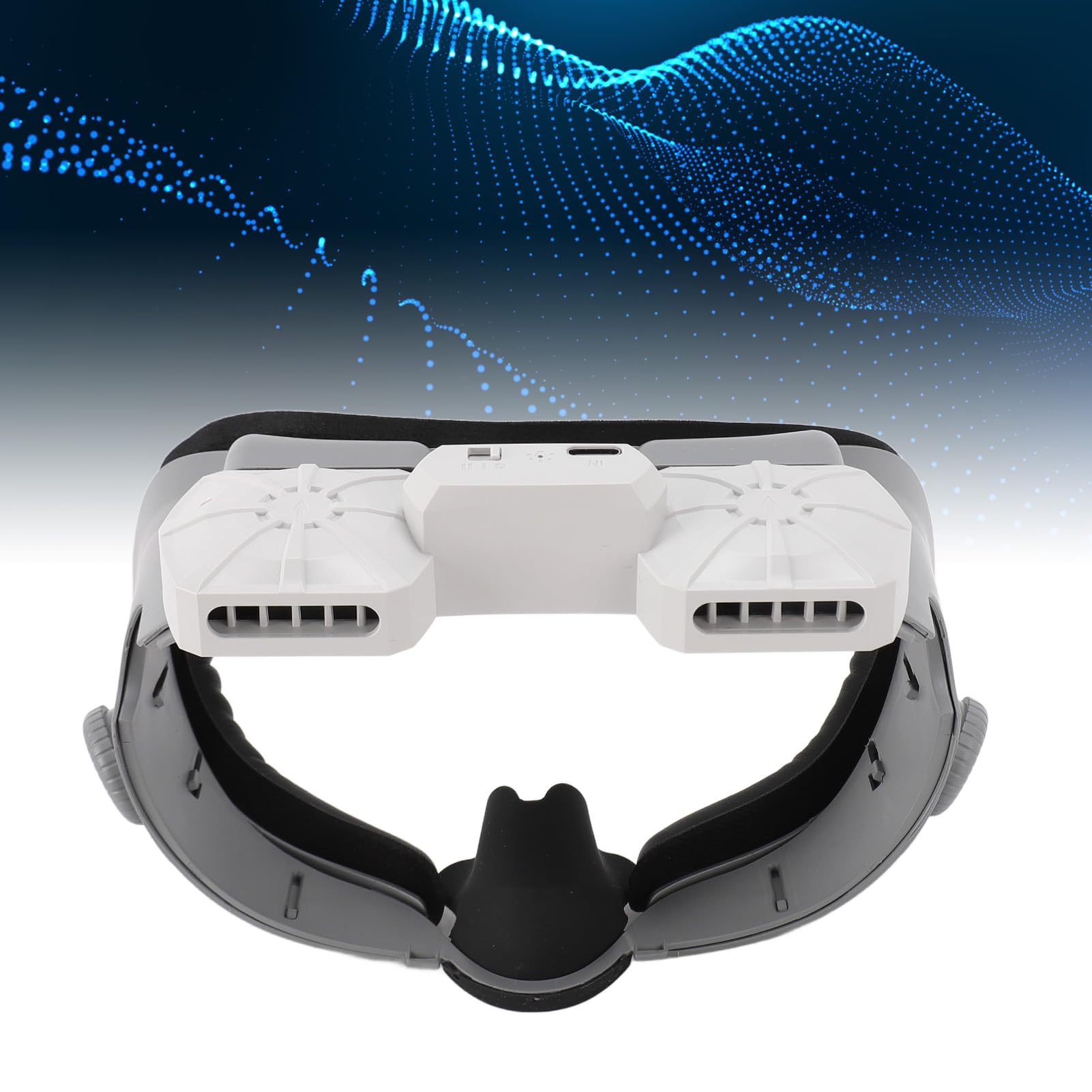 Cooling VR Face Cover with Dual Fans - Comfortable & Safe Material, Pressure Relief for Enhanced VR Experience, Low Power Consumption - Perfect for Oculus Quest 2, HTC Vive, and PSVR Gaming Sessions