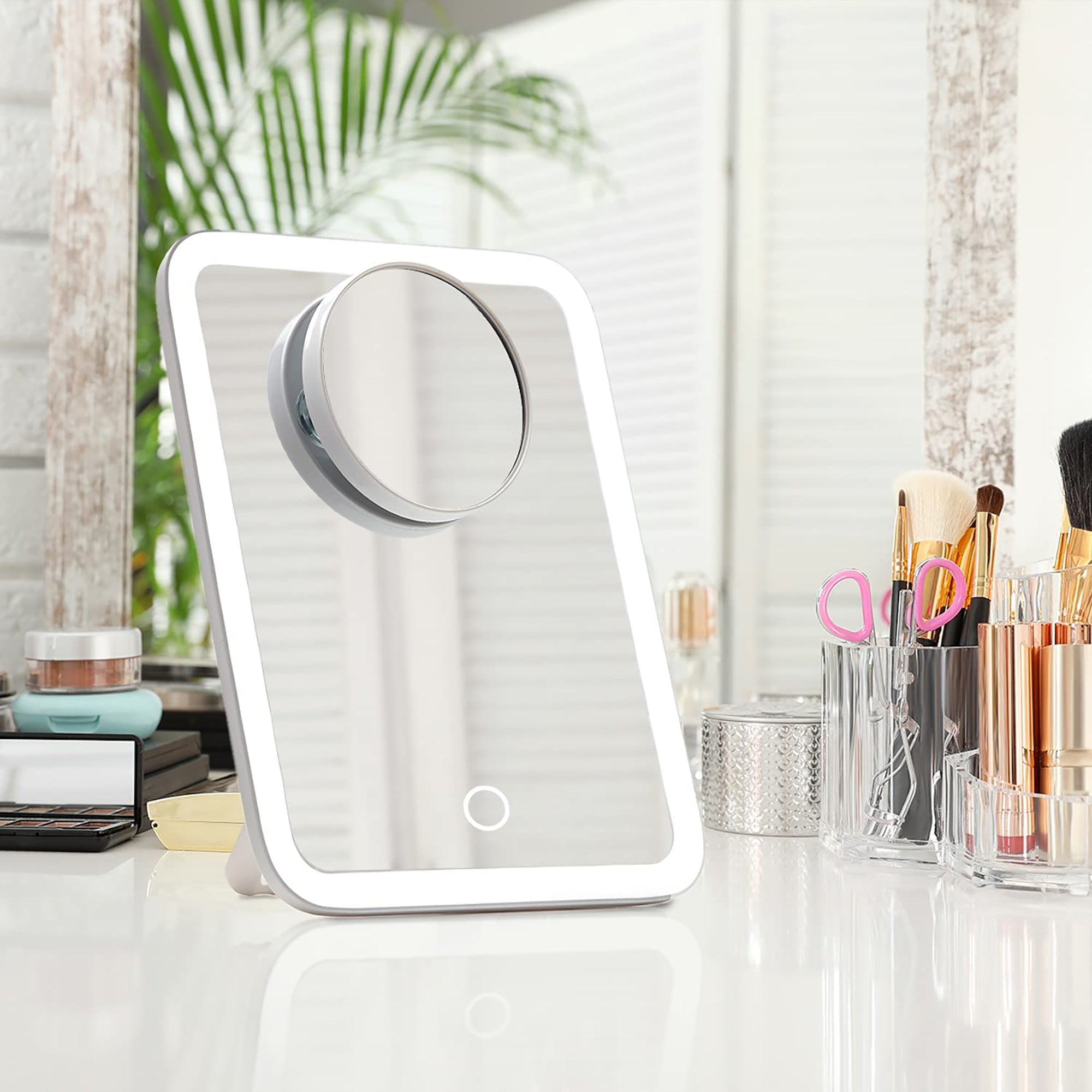 Fancii 'Aura Go' Portable Travel Makeup Mirror with LED Lights - Perfect for Home, Office & On-The-Go Touch Ups