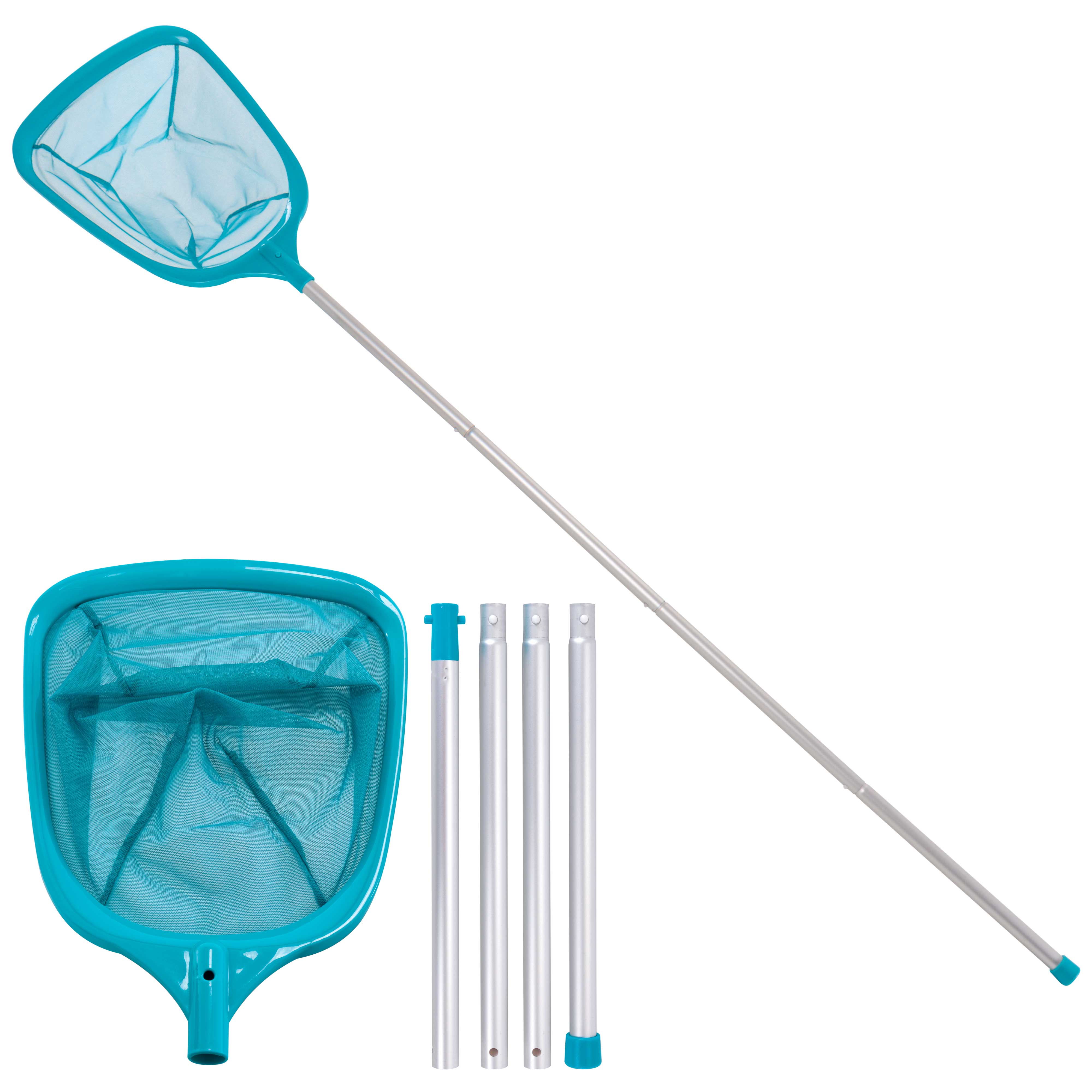 U.S. Pool Supply® 5ft Swimming Pool Leaf Skimmer Net with 4 Aluminum Pole Sections - 6