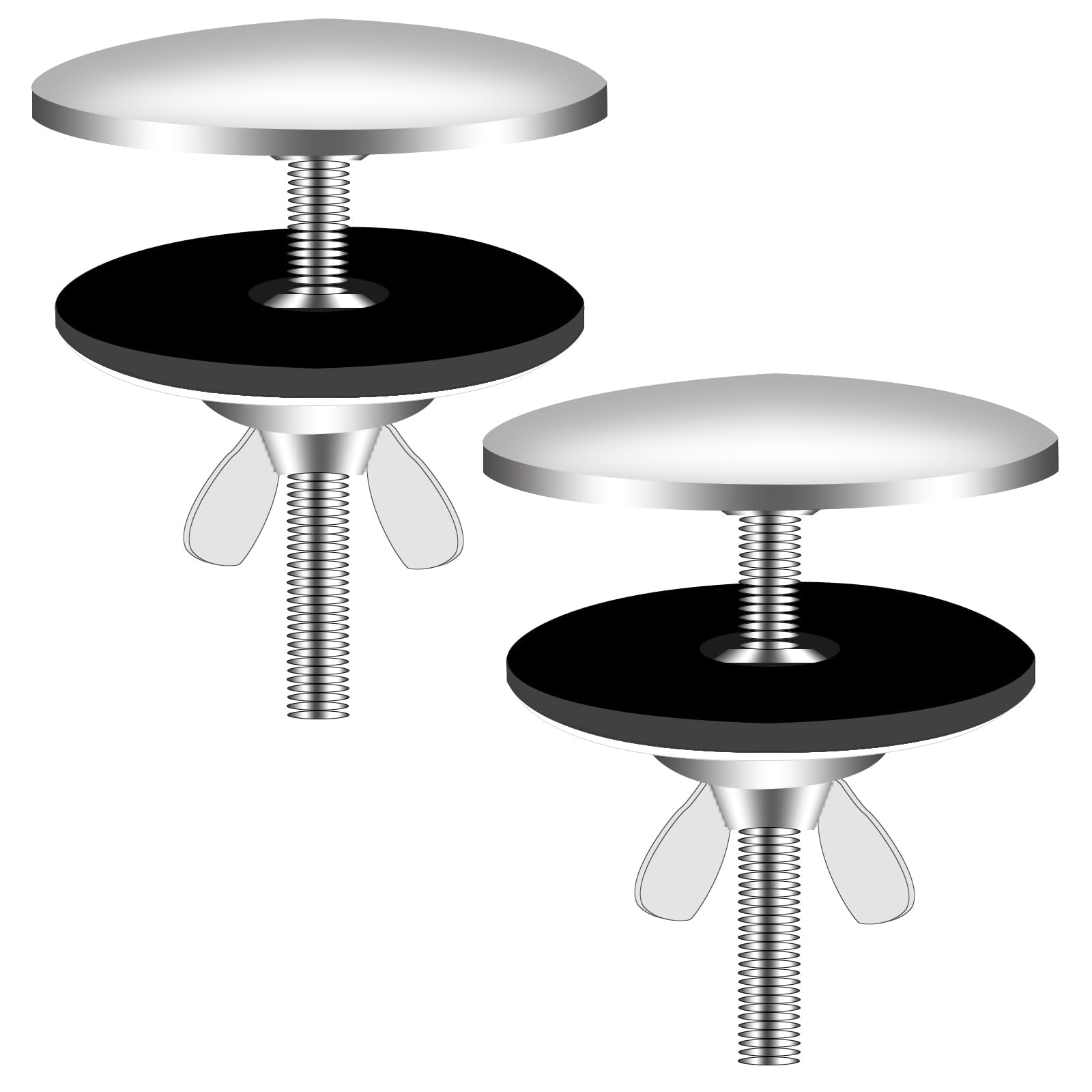 2PCS 2 Inch Stainless Steel Kitchen Sink Hole Cover & Faucet Cover Plug - Durable Silvery Sink Tap Protector for Bathroom, RV, and Outdoor Camping Use