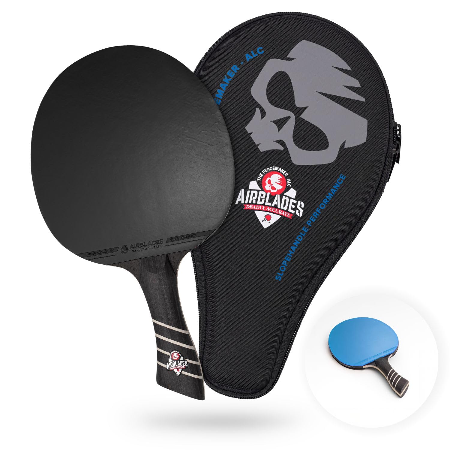 Professional Carbon Fiber Ping Pong Paddle - The Peace Maker ALC Table Tennis Racket for Maximum Spin & Control (Boys Blue) | Perfect for Beginners to Advanced Players | Includes Hard Carry Case & Ergonomic Handle | Ideal for Home, Club & Tournament Play