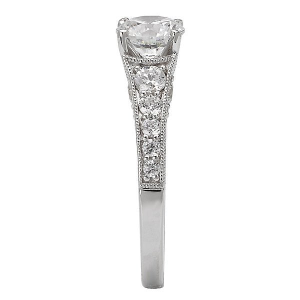 14KT 3/4 CTW Graduated Diamond Milgrain Engagement Ring - Perfect for Wedding Proposals & Anniversary Gifts