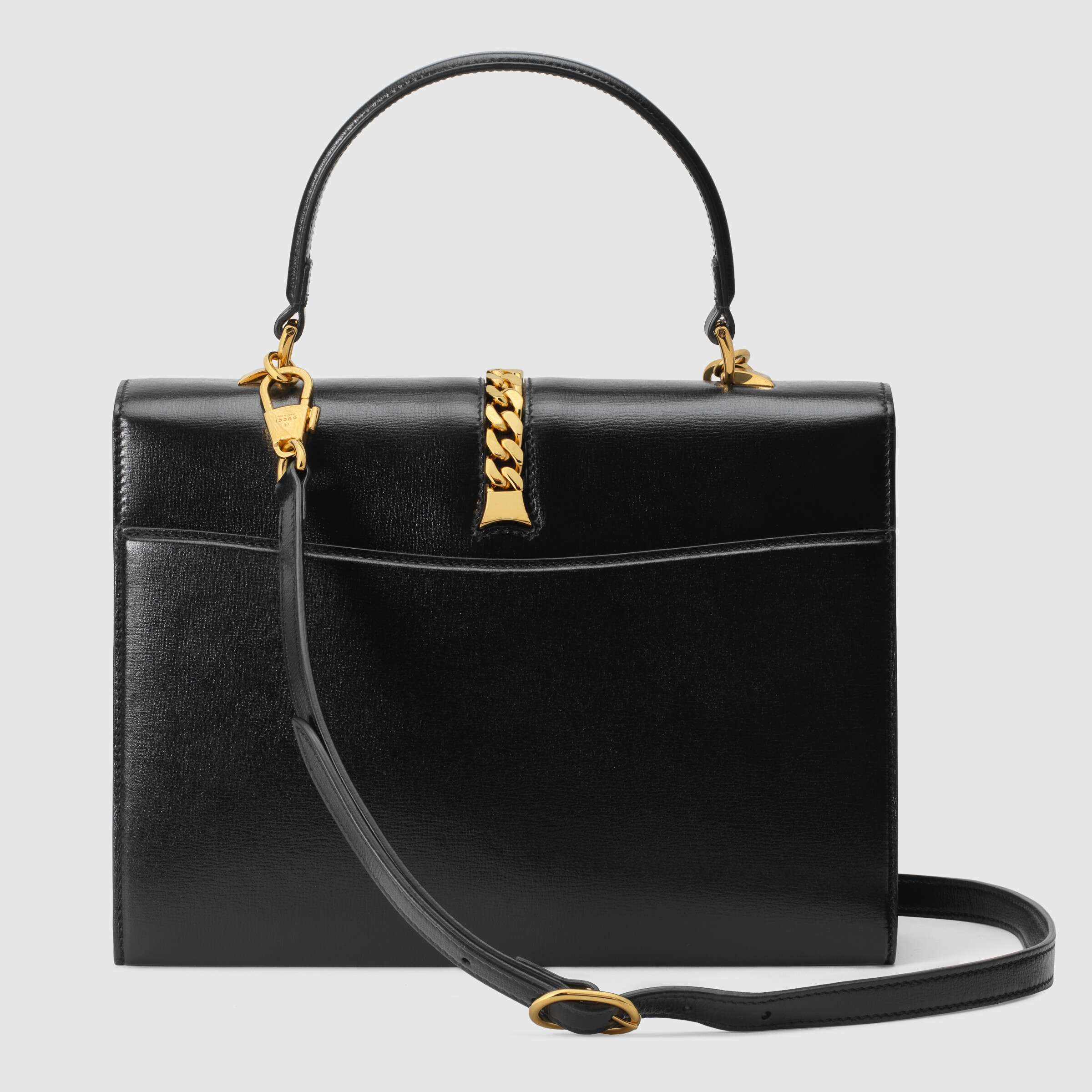 Gucci Sylvie 1969 Small Leather Top Handle Bag for Women - Elegant Black Shoulder Purse for Work, Date Night & Special Occasions