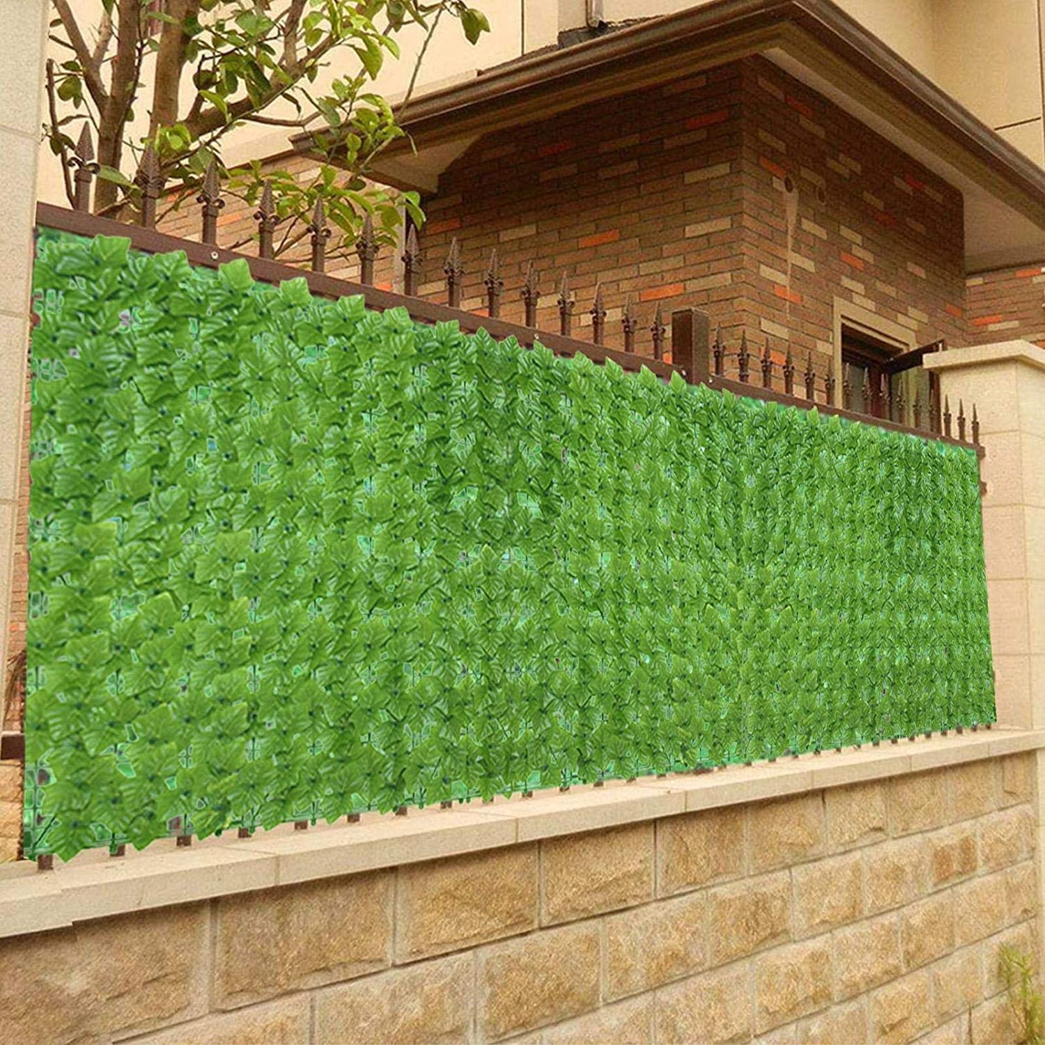 Artificial Leaf Privacy Screen for Garden Decor - 100x500cm Green Faux Foliage Fence Panel | Perfect for Outdoor Landscaping, Wedding Backdrops & Patio Privacy Screens