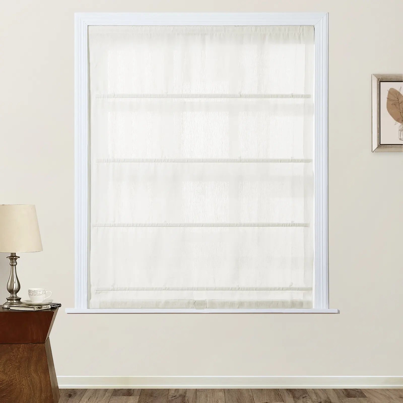 Premium Belgian Linen Cordless Roman Shades - Blackout Window Treatments for Bedroom & Living Room - Plus Size Custom Window Coverings