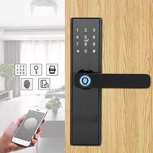 Smart Fingerprint Door Lock - Keyless Entry with Touchscreen, Password, IC Card & Mechanical Key Backup | Secure Home & Office Access Control for Enhanced Safety