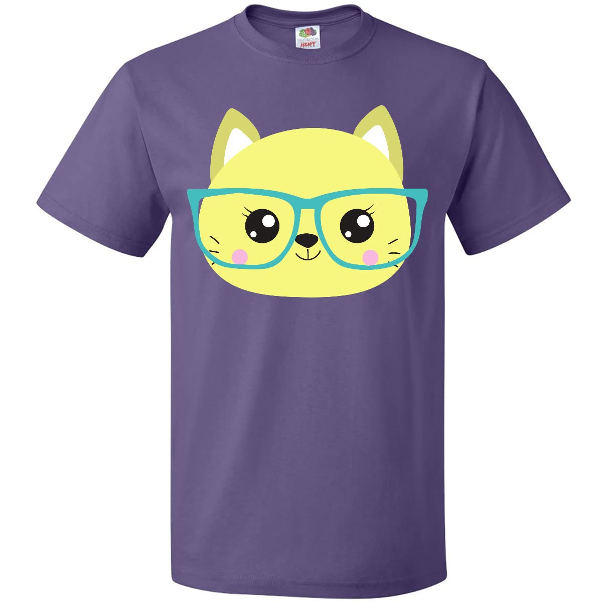 Inktastic Hipster Cat with Glasses - Cute Kitten Graphic T-Shirt for Women & Men - Perfect for Casual Wear, Cat Lovers & Funny Gift Ideas