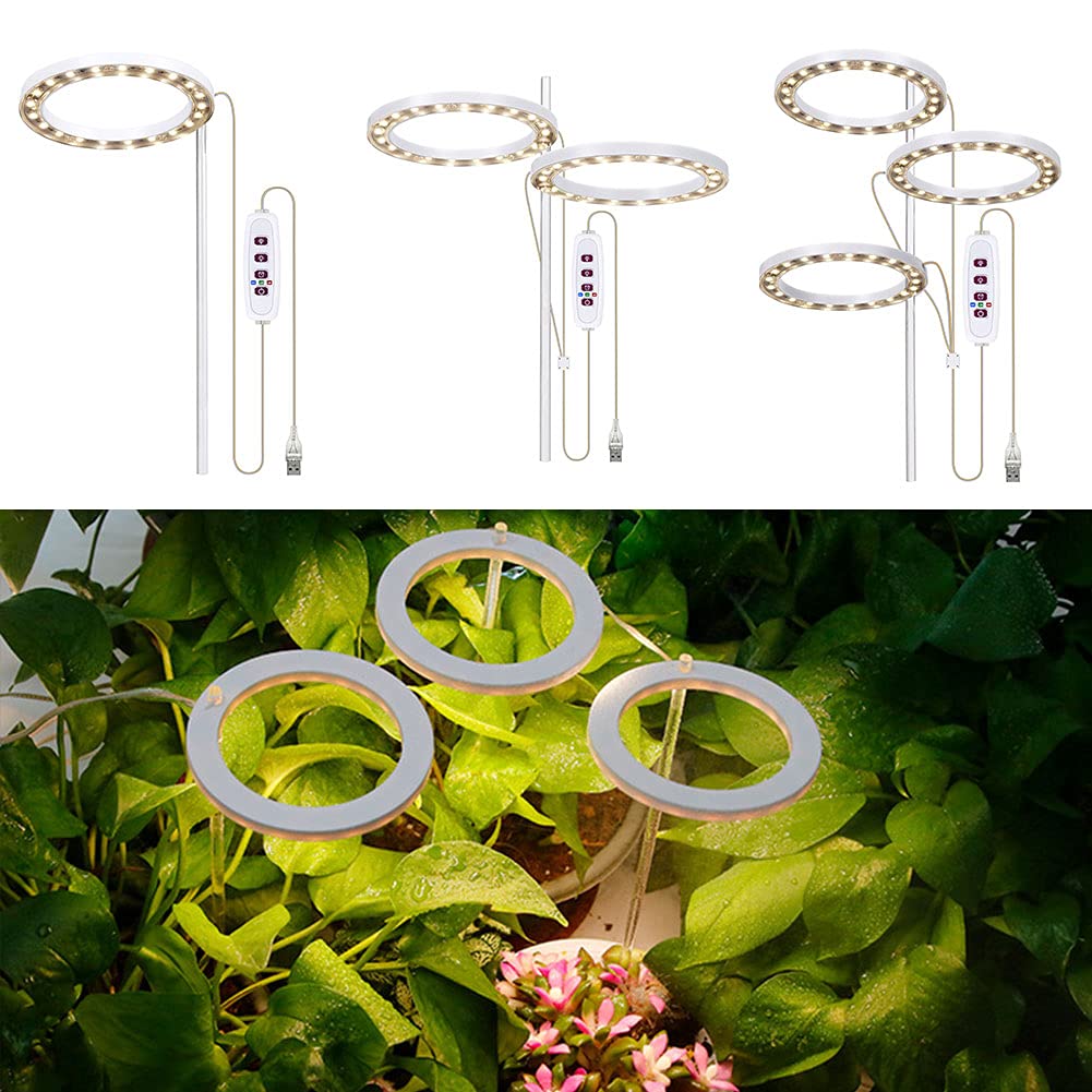 Full Spectrum LED Grow Light for Indoor Plants - 360° Adjustable Ring Lamp for Succulents, Microgreens & Hydroponics | Perfect for Home Gardening, Greenhouse & Indoor Plant Growth