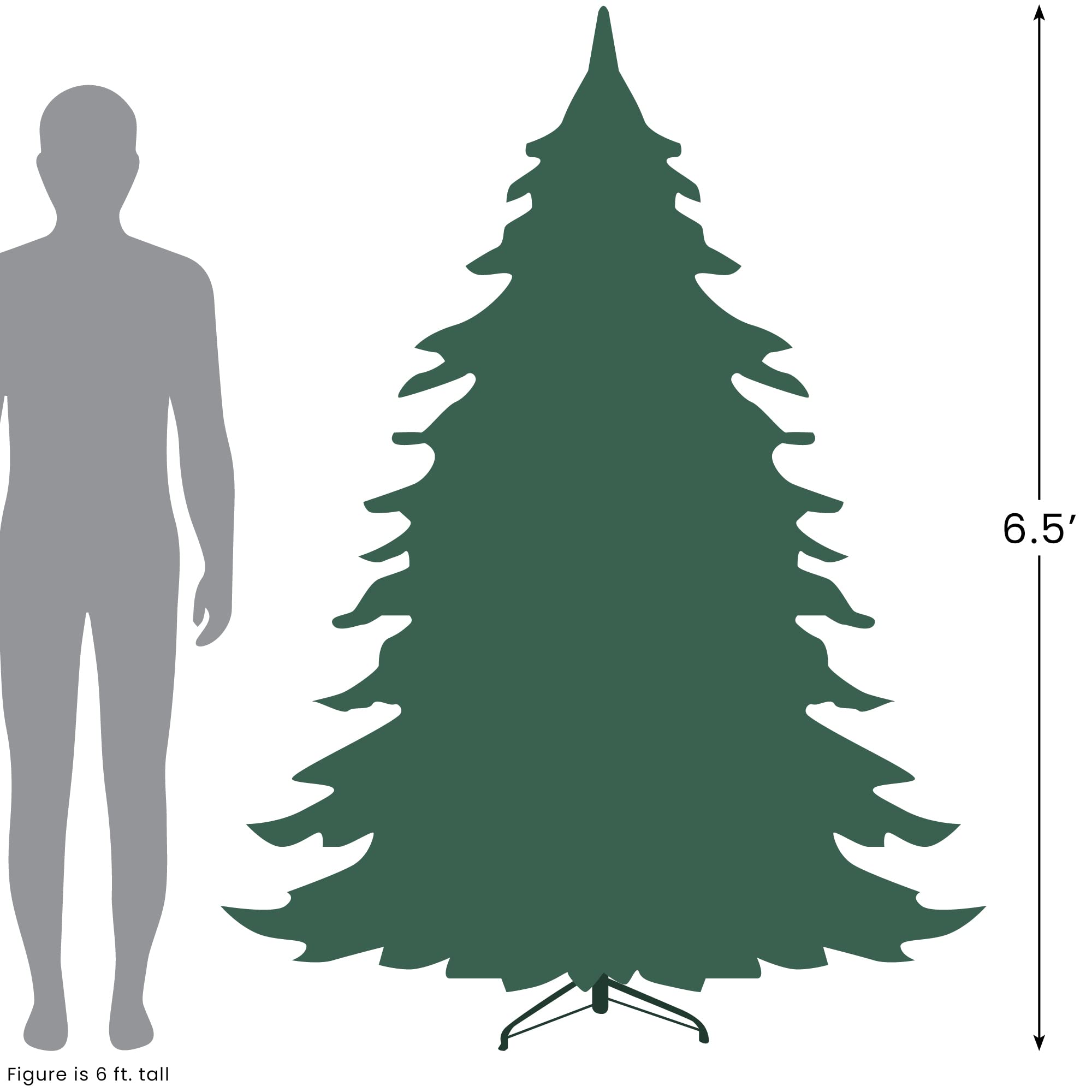 6.5' Pre-Lit Slim Artificial Christmas Tree with Clear Lights - Eastern Pine Style for Home Holiday Decor | Perfect for Living Room, Office & Party Decoration