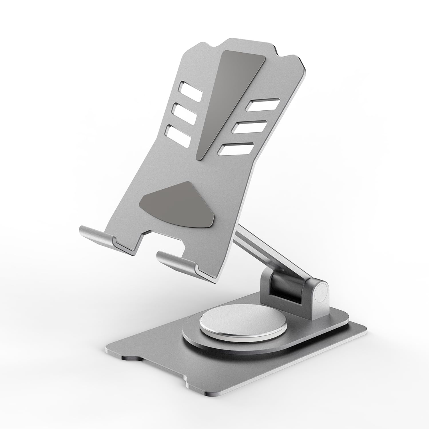 Adjustable 360° Rotating Aluminum Tablet Stand Holder - Foldable & Portable Phone Kickstand for iPhone Pro Max/Mini, iPad, Tablets 4-12.9