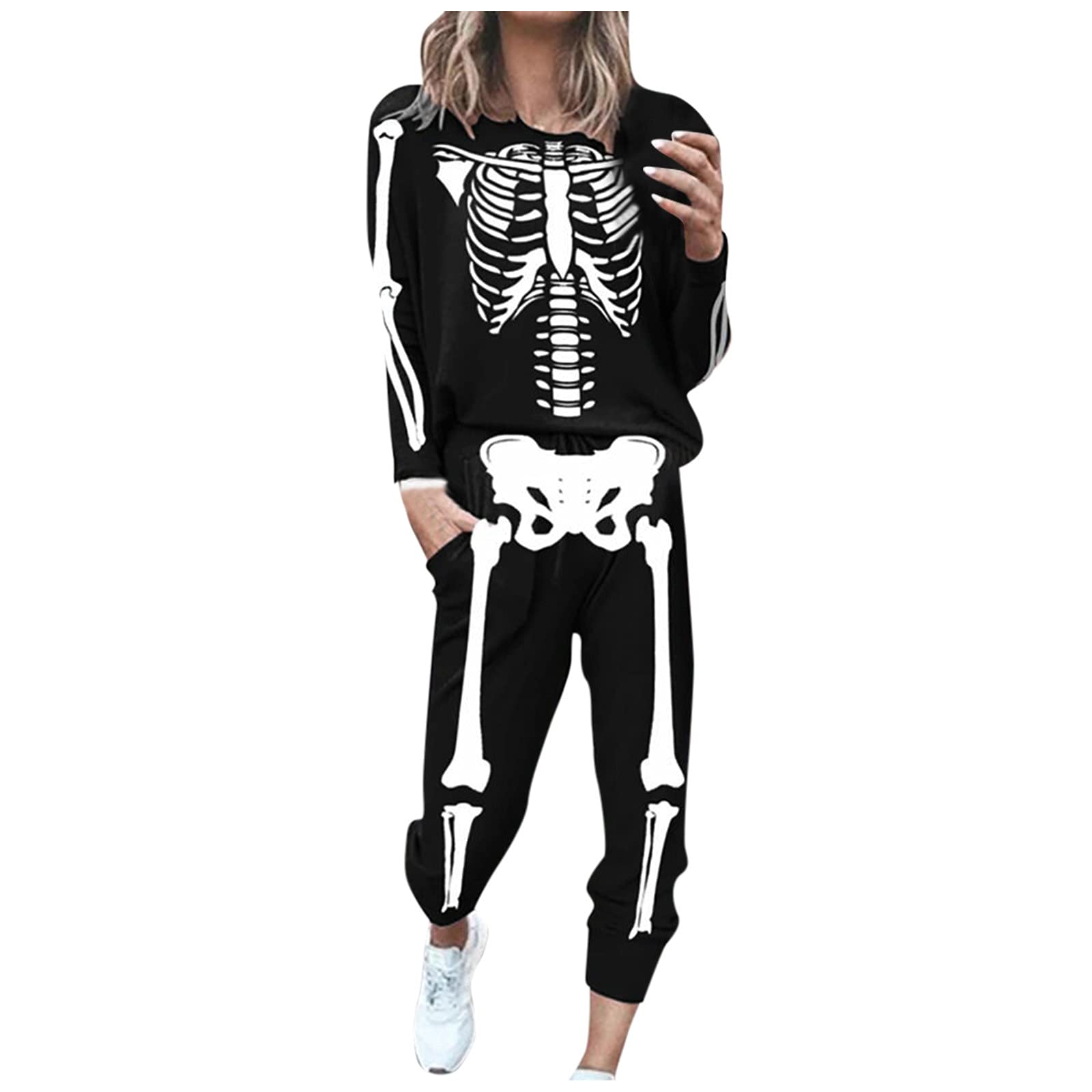 Xiloccer Women's 2-Piece Sweatsuit Set - Cozy Christmas Lounge Wear & Jogging Outfit | Soft Tracksuit for Women | Perfect for Holiday Gatherings, Home Relaxation & Casual Workouts