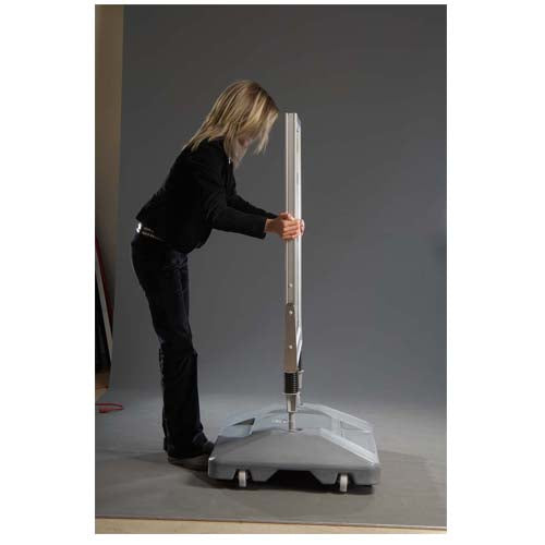 **All-Weather Rolling Pavement Sign Stand with Fillable Water Base - Holds 30” x 40” Posters - Perfect for Outdoor Advertising, Events, and Retail Displays**
