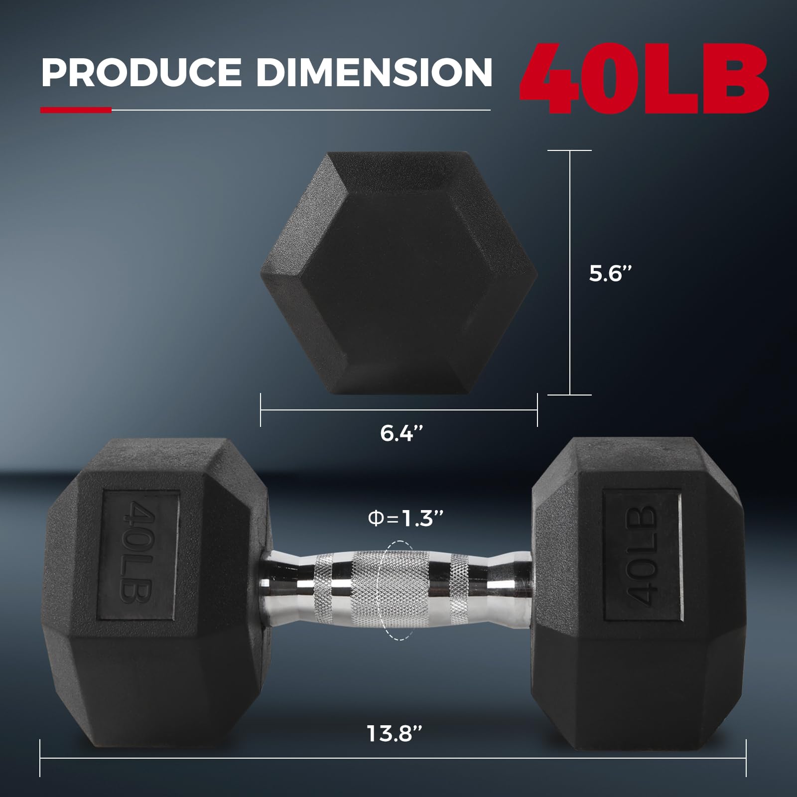 RitFit 5-300LBS Rubber Encased Hex Dumbbell Set with Optional Rack - Home Gym Strength Training Equipment, Non-Slip Coated Hand Weights for Workouts, CrossFit & Weightlifting - Perfect for Home Gym, Garage, or Fitness Studio