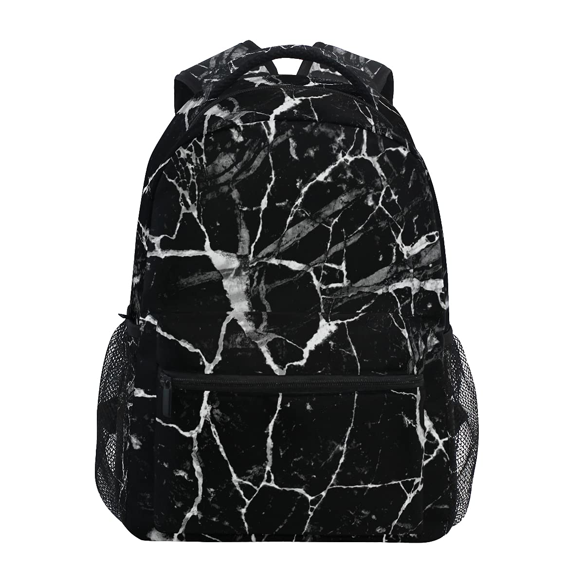 ALAZA Abstract Black Marble Print Backpack for Girls & Boys - Durable School Bookbag for Elementary Teens, Laptop Daypack for Travel & College - Stylish Shoulder Bag for Kids & Students
