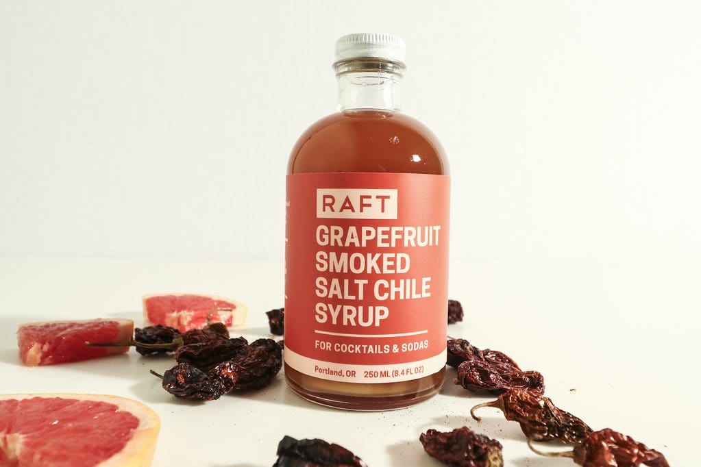 Raft Grapefruit Chile Smoked Salt Syrup - Premium Cocktail Mixer for Margaritas & Craft Drinks | Perfect for Home Bartending & Party Mixology