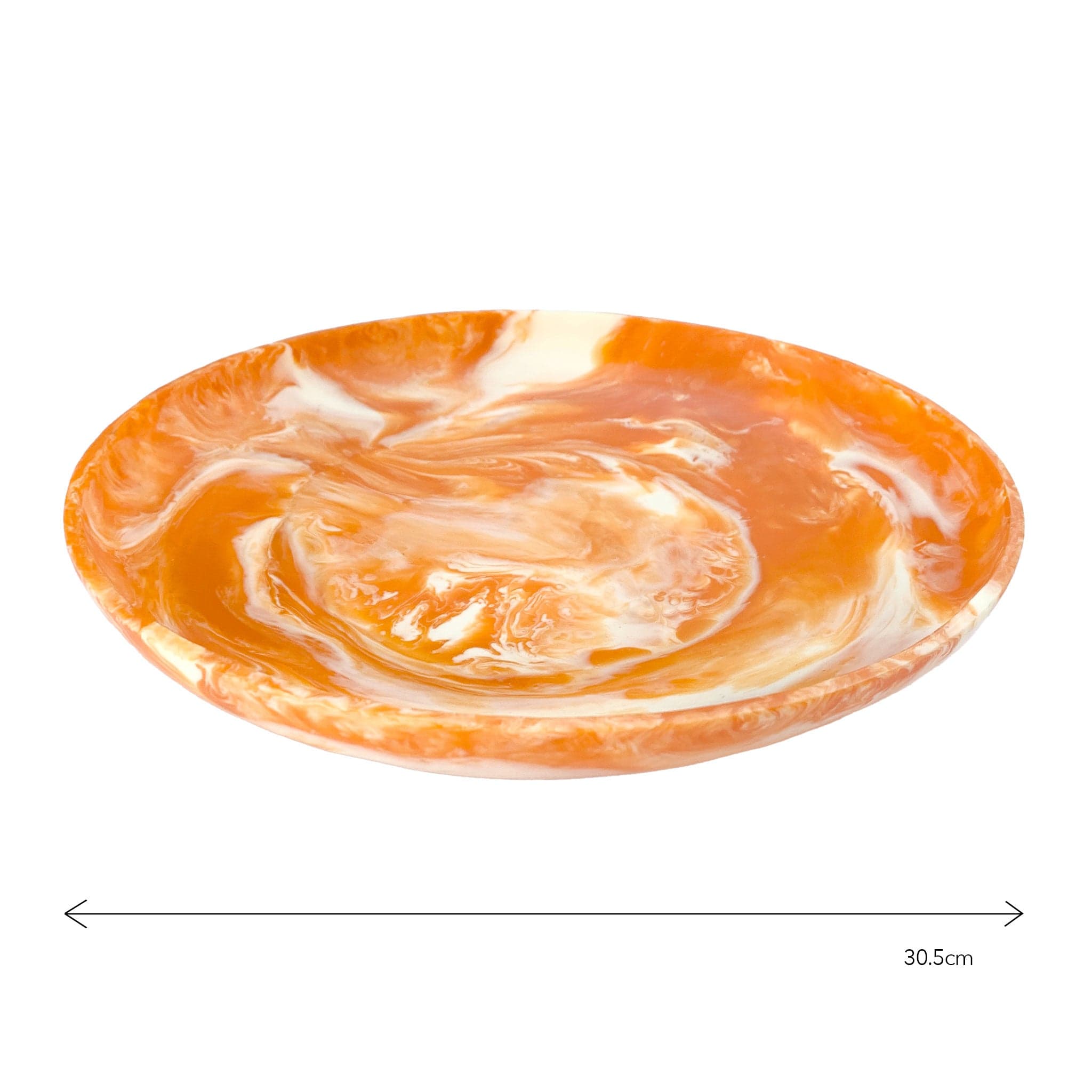 Tangerine Cream Swirl Resin Serving Platter - Elegant Handmade Resin Tray for Desserts, Cheese, Sushi & Party Appetizers - Unique Home Decor & Kitchen Serving Dish