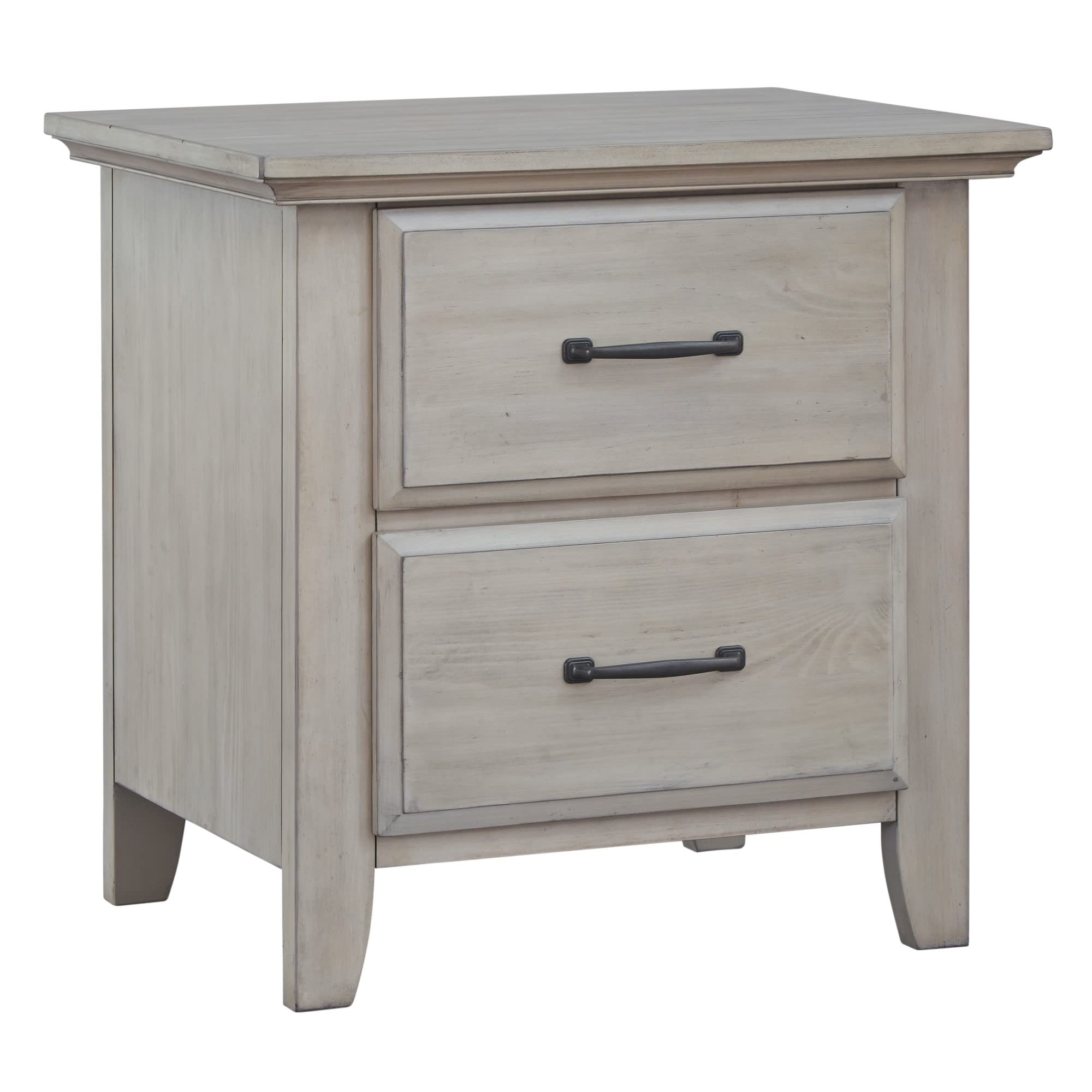 Soho Baby Chandler Premium 2-Drawer Nightstand - Stone Wash Finish | Modern Nursery & Bedroom Furniture for Kids & Teens | Perfect for Bedside Storage, Books, and Bedroom Decor