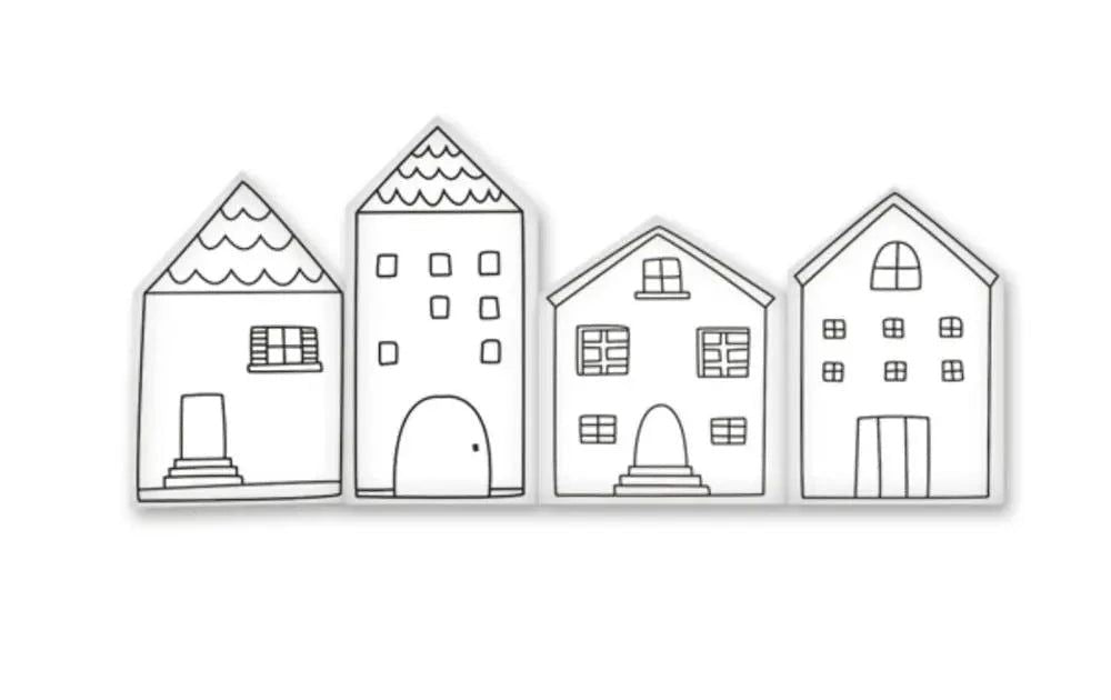 Doodle Houses Theme Baby Crib Bumper - Soft Nursery Bedding for Safe & Comfortable Sleep - Perfect for Newborns, Infants & Toddlers