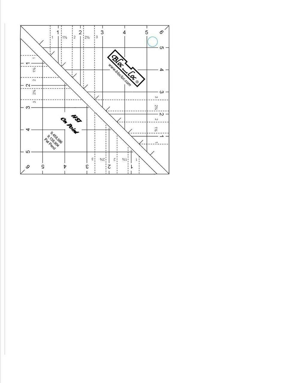6.5x6.5 Inch Half Square Triangle Acrylic Ruler - Precision Quilting Tool for Patchwork, Sewing & DIY Crafts - Perfect for Quilters, Fabric Artists & Craft Enthusiasts