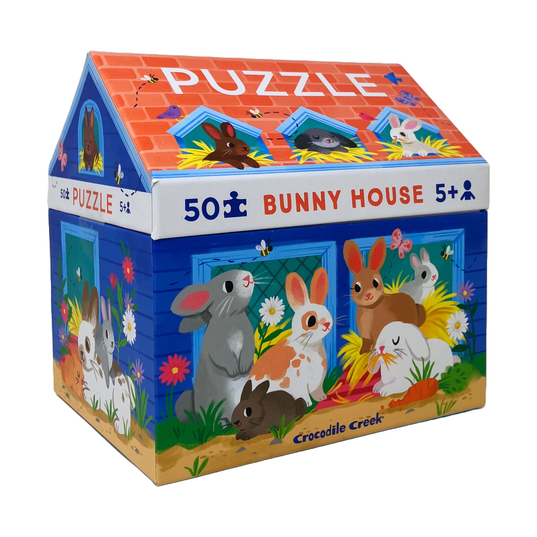 Bunny House Puzzle - Whimsical 50 Piece Jigsaw Puzzle for Kids & Adults - Perfect for Family Game Night & Educational Playtime