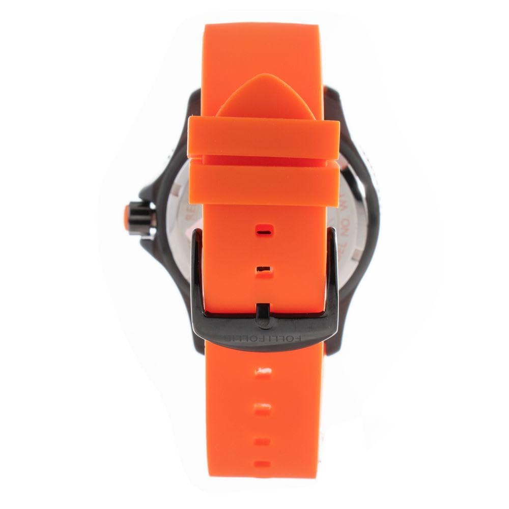 Folli Follie WF1Y002ZDO Men's Stainless Steel Watch with Black and Orange Dial - Perfect for Casual Wear, Business Attire & Outdoor Adventures