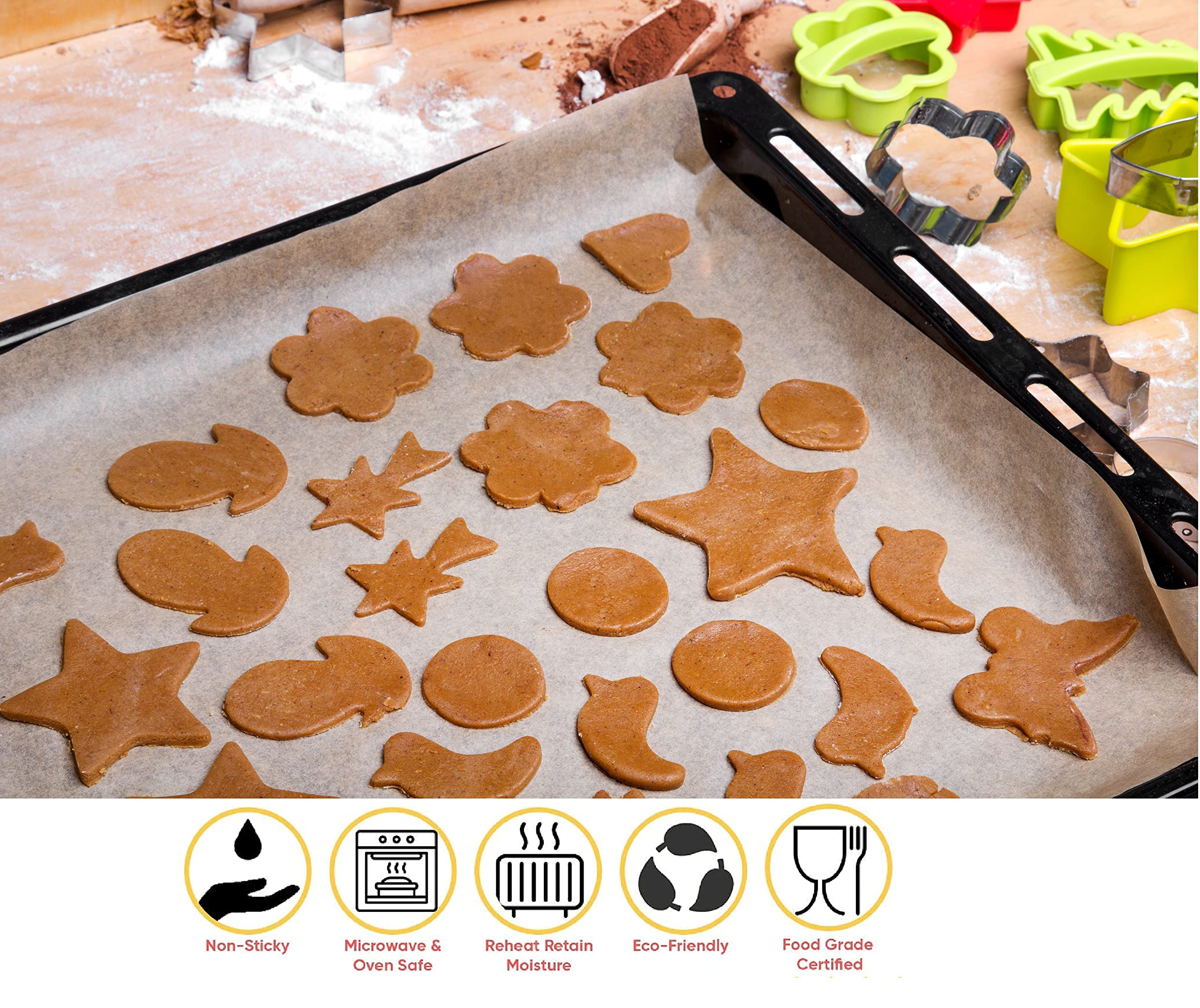 Premium Non-Stick Baking Parchment Paper Roll - 375mm x 8m (Pack of 1) - Greaseproof & Heat Resistant for Baking, Cooking, Food Storage - Perfect for Cookies, Cakes, Roasting & Meal Prep