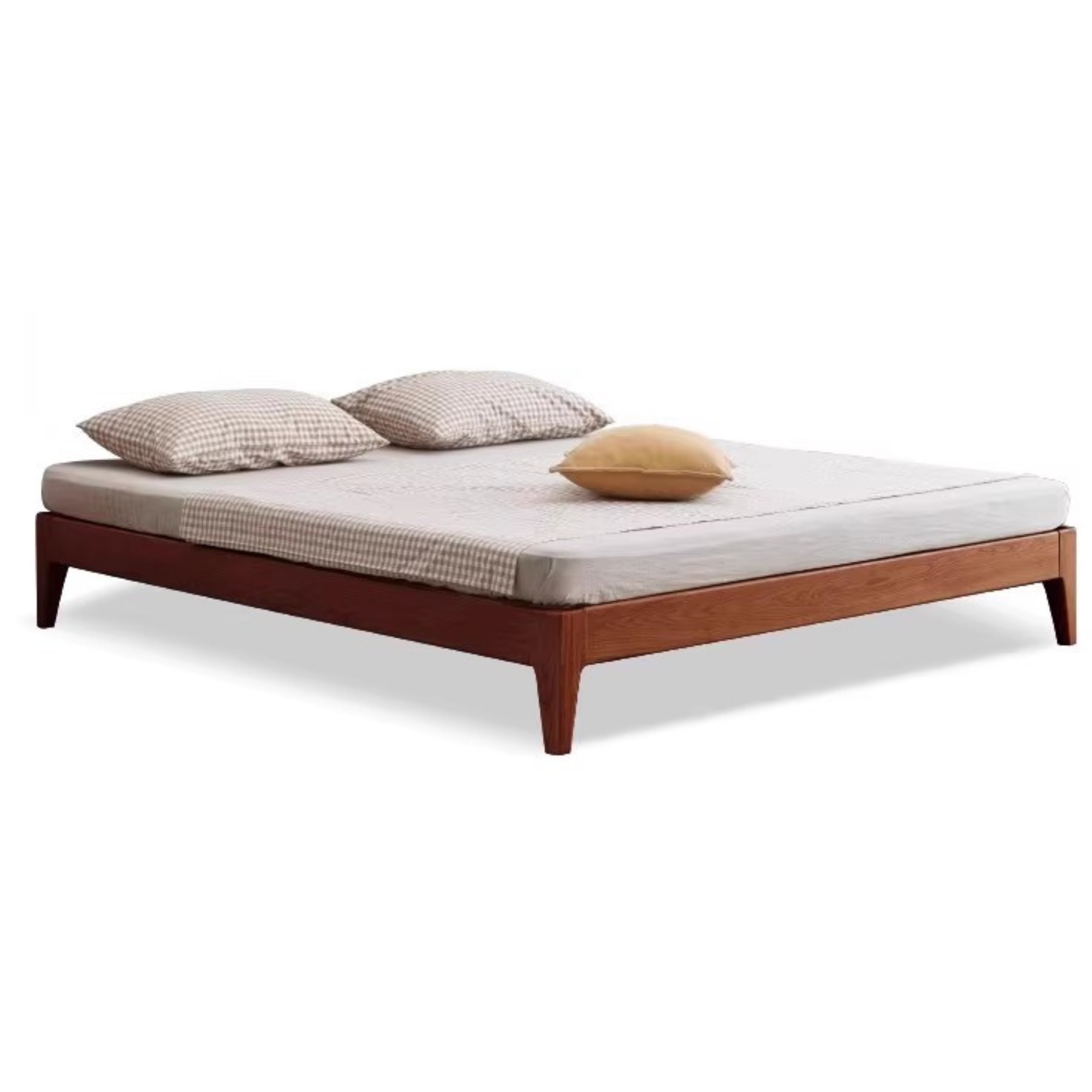 Modern Minimalist Oak Solid Wood Tatami Bed - Japanese Style Platform Bed Frame for Small Spaces, Guest Rooms & Zen Bedrooms