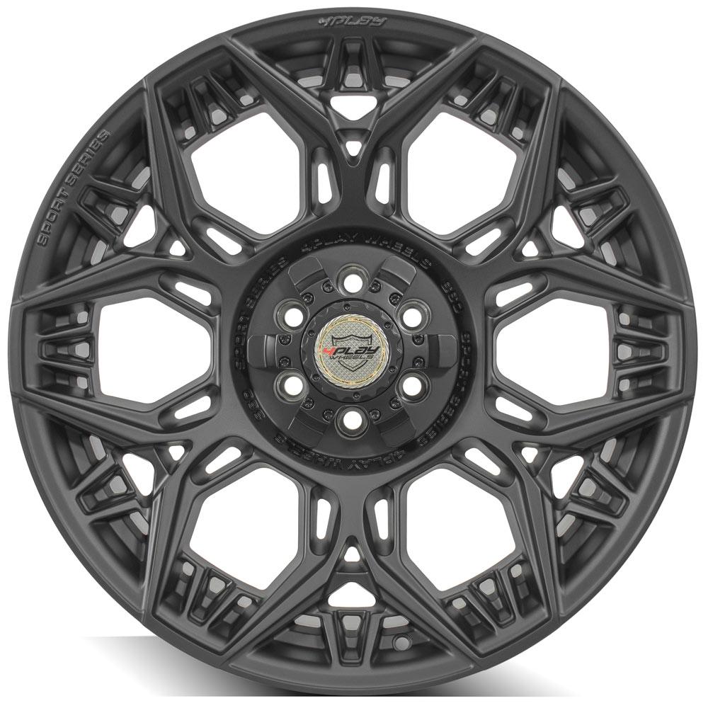 4Play Sport Series 4PS60 20x9.0 Satin Black Wheels - 6x120mm Bolt Pattern, 66.9mm Hub Bore - Perfect for Off-Road Trucks, SUVs & Custom Car Builds
