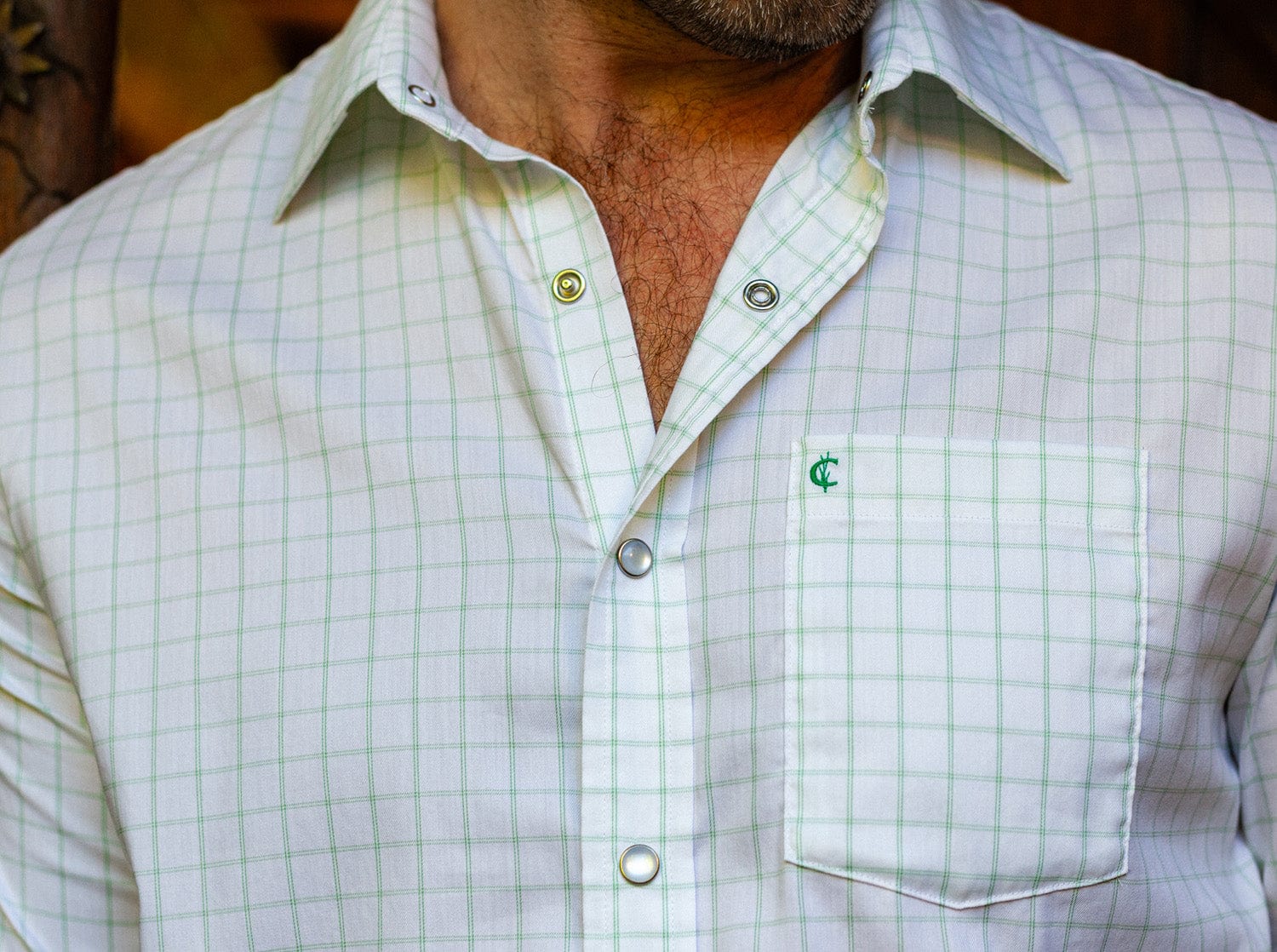 Men's Short Sleeve Performance Pearl Snap Shirt - Windowpane Pattern White - Perfect for Casual Wear, Outdoor Activities & Western Style Fashion