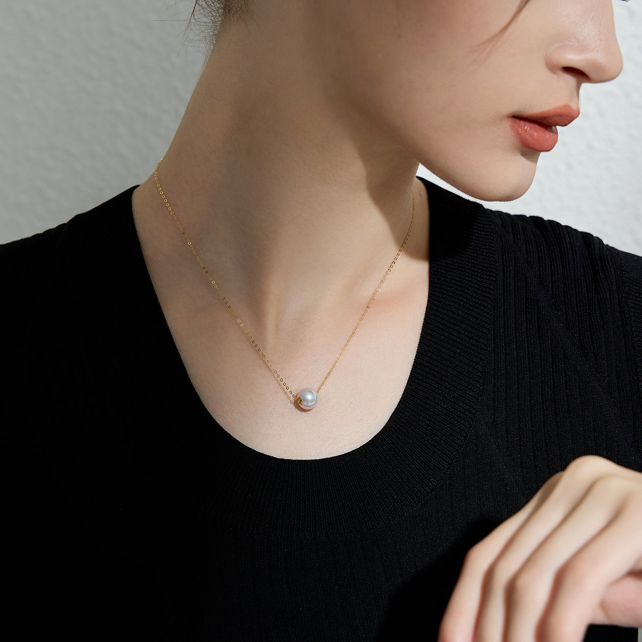 18K Gold Interchangeable 9-10MM Freshwater Pearl Necklace for Women - Elegant Bridal Jewelry, Wedding Gift & Anniversary Present | KN00044 | POSSIBILITIES