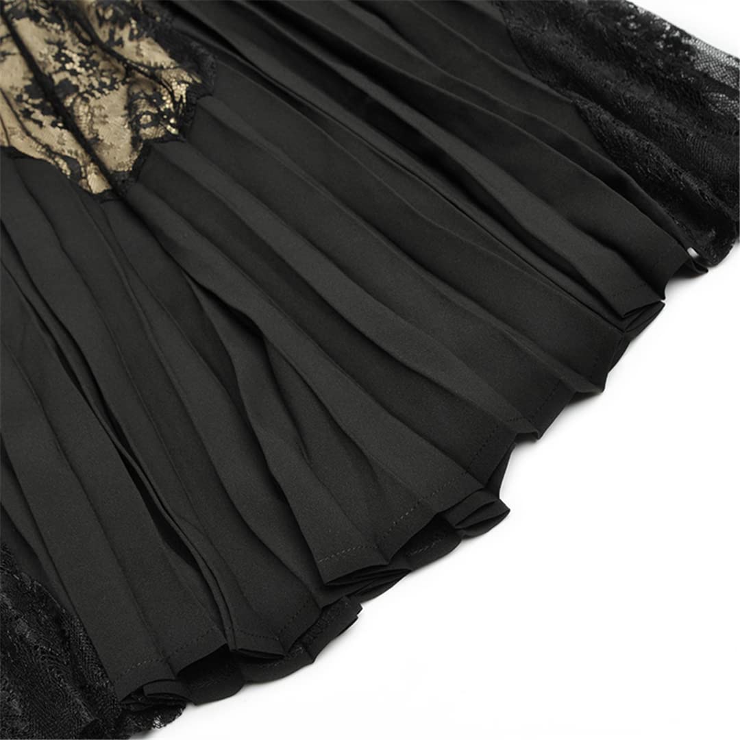 Elegant Black Lace Vintage Dress for Women - Long Puff Sleeve Spring Party Dress - Perfect for Cocktail Parties, Weddings & Vacation Getaways