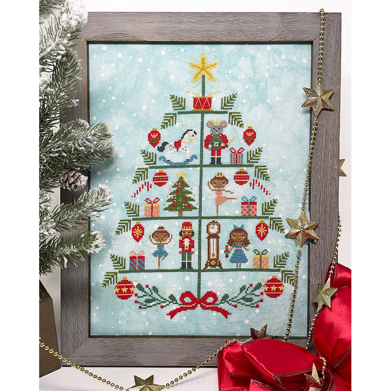 Nutcracker Christmas Tree Cross Stitch Pattern Kit - DIY Holiday Embroidery for Home Decor & Gifts