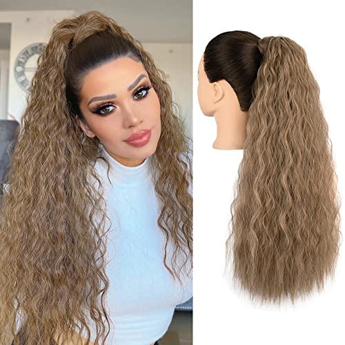 Wavy Clip-in Ponytail Hair Extension - Natural Looking Synthetic Hairpiece for Volume & Length - Perfect for Parties, Weddings & Everyday Styling