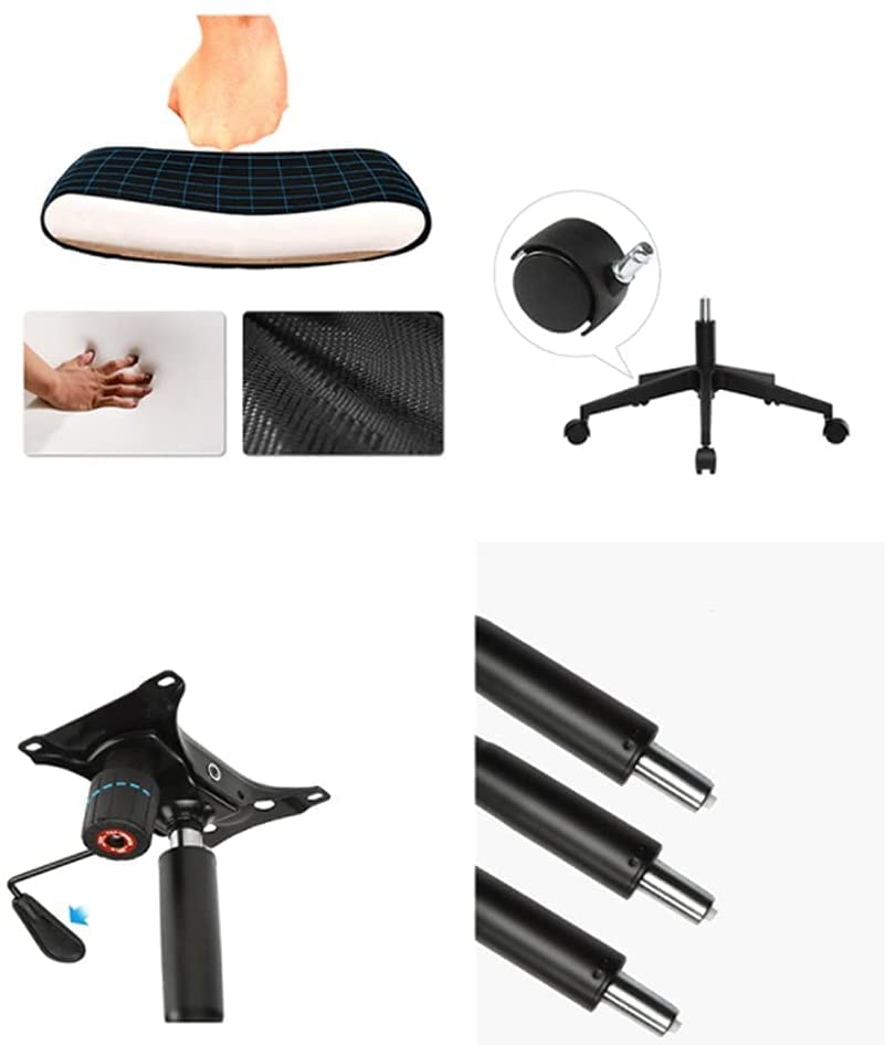 Ergonomic Office Chair with Adjustable Height, Lumbar Support & Swivel - Black Computer Desk Chair for Home & Office Workspaces