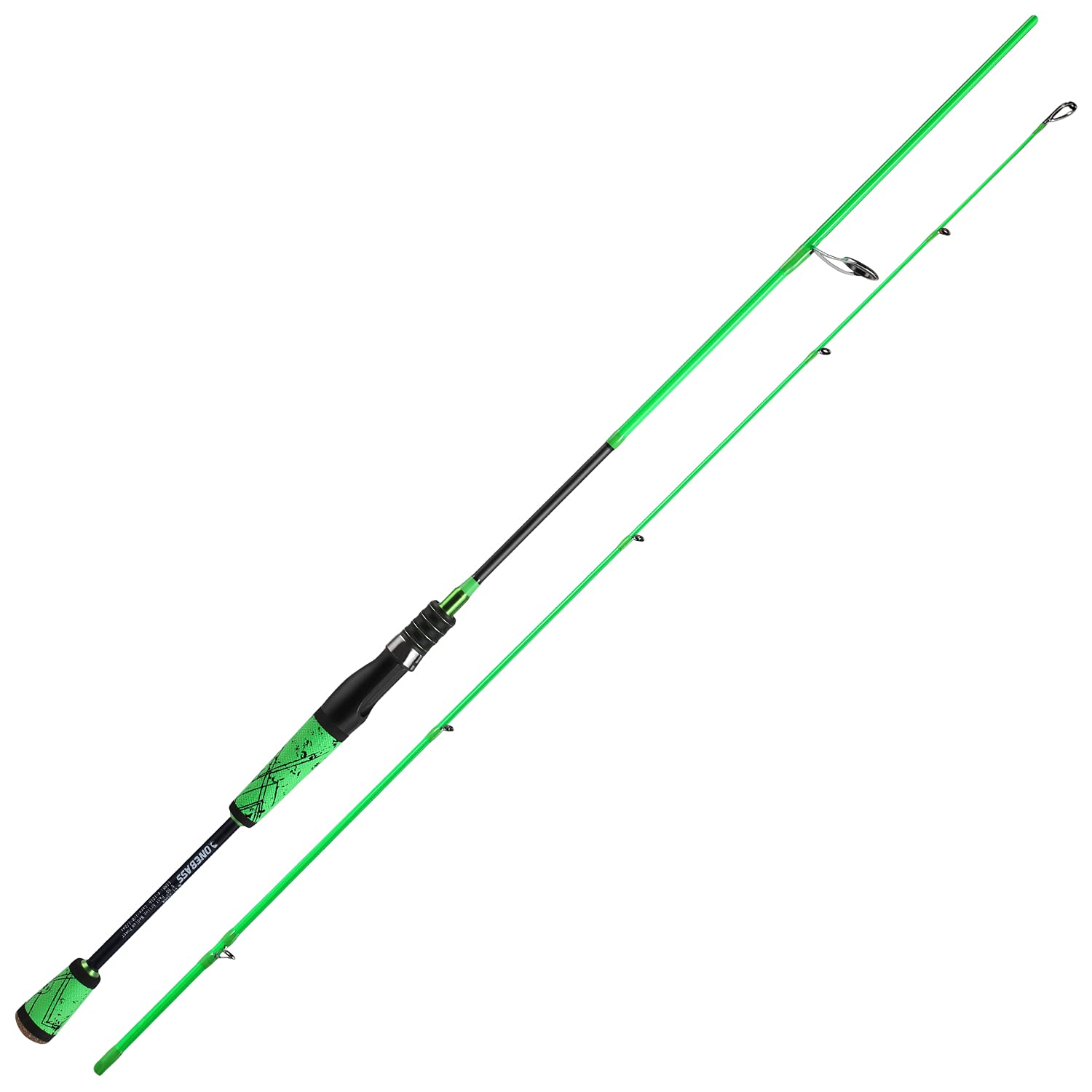 24-Ton Carbon Fiber Bass Fishing Rod - 2-Piece Casting & Spinning Rod with SuperPolymer Handle | Freshwater & Saltwater Fishing Gear for Bass, Trout, Walleye | Ideal for Shore Fishing, Boat Angling & Tournament Use