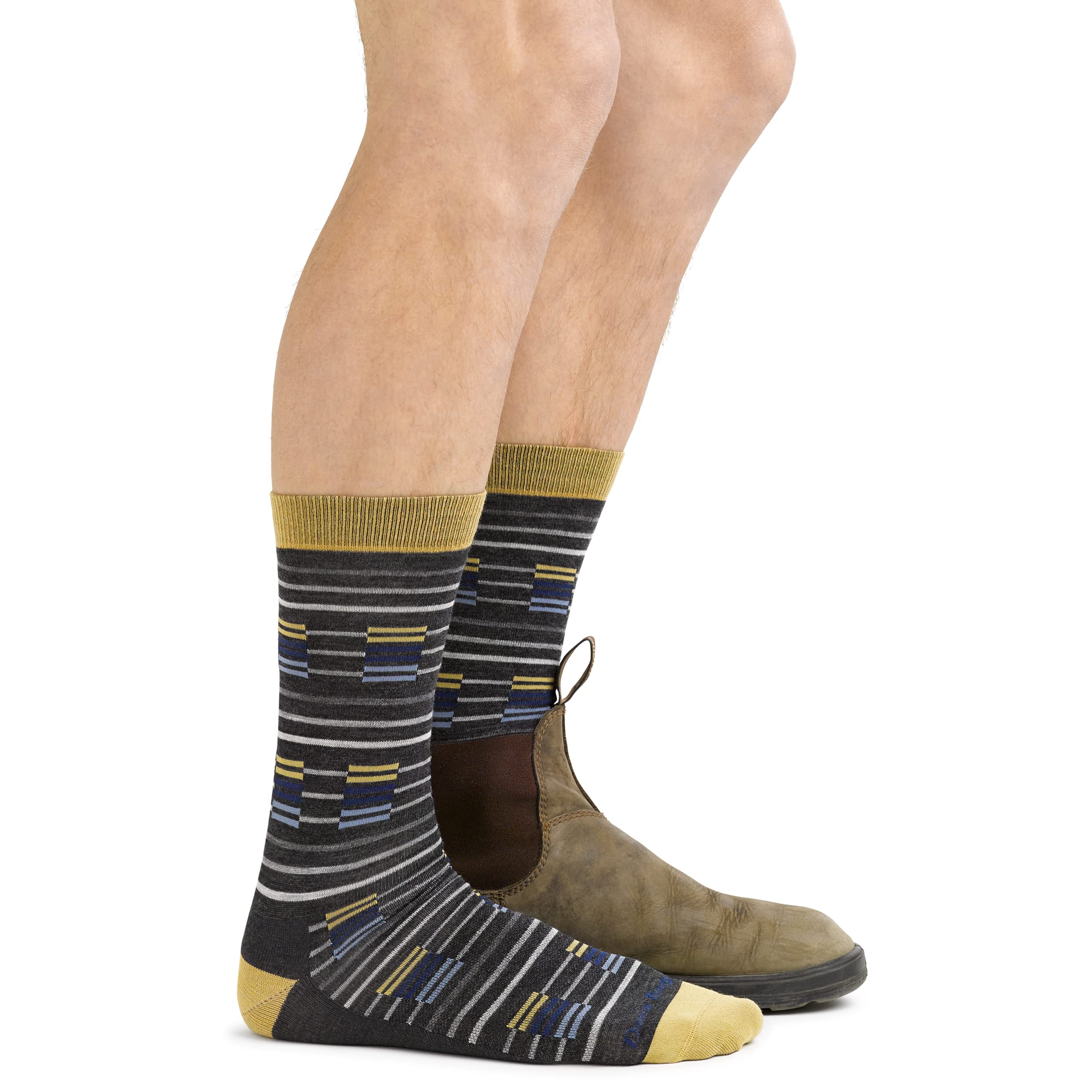 DARN TOUGH (6067) Mesa Crew Lightweight Men's Sock - Charcoal, X-Large - Breathable Hiking & Everyday Wear Socks for Outdoor Activities & Casual Use
